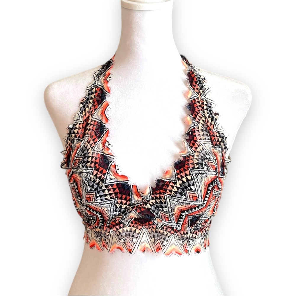 Victorias Secret PINK Lace Adjustable Halter Bralette Multi Color Black Small - Picture 6 of 10